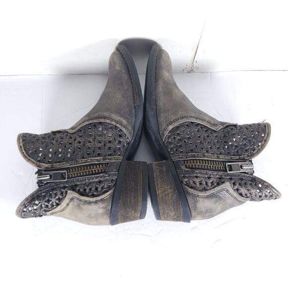Corral CircleG Women’s US6,5 Leather Distressed Gray Cutout Ankle Western Boots - Picture 12 of 16